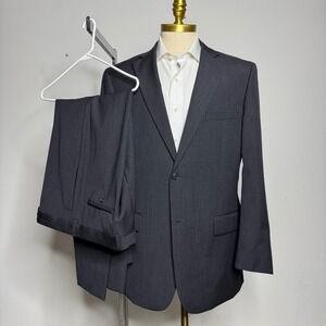 Wilke Rodriguez Modern‎ Fit Charcoal Gray Wool Blend Suit 44L 38W